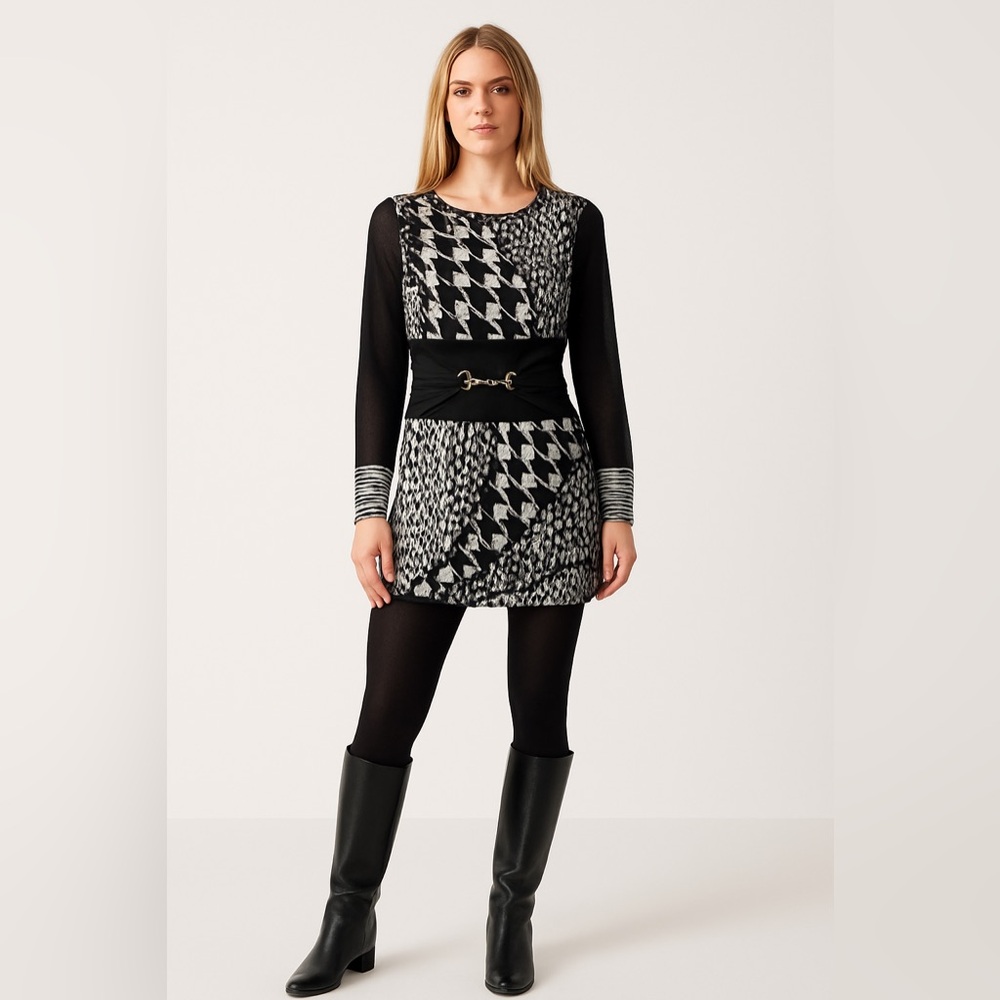 Joseph Ribkoff Black and White Patterned Women's Tunic